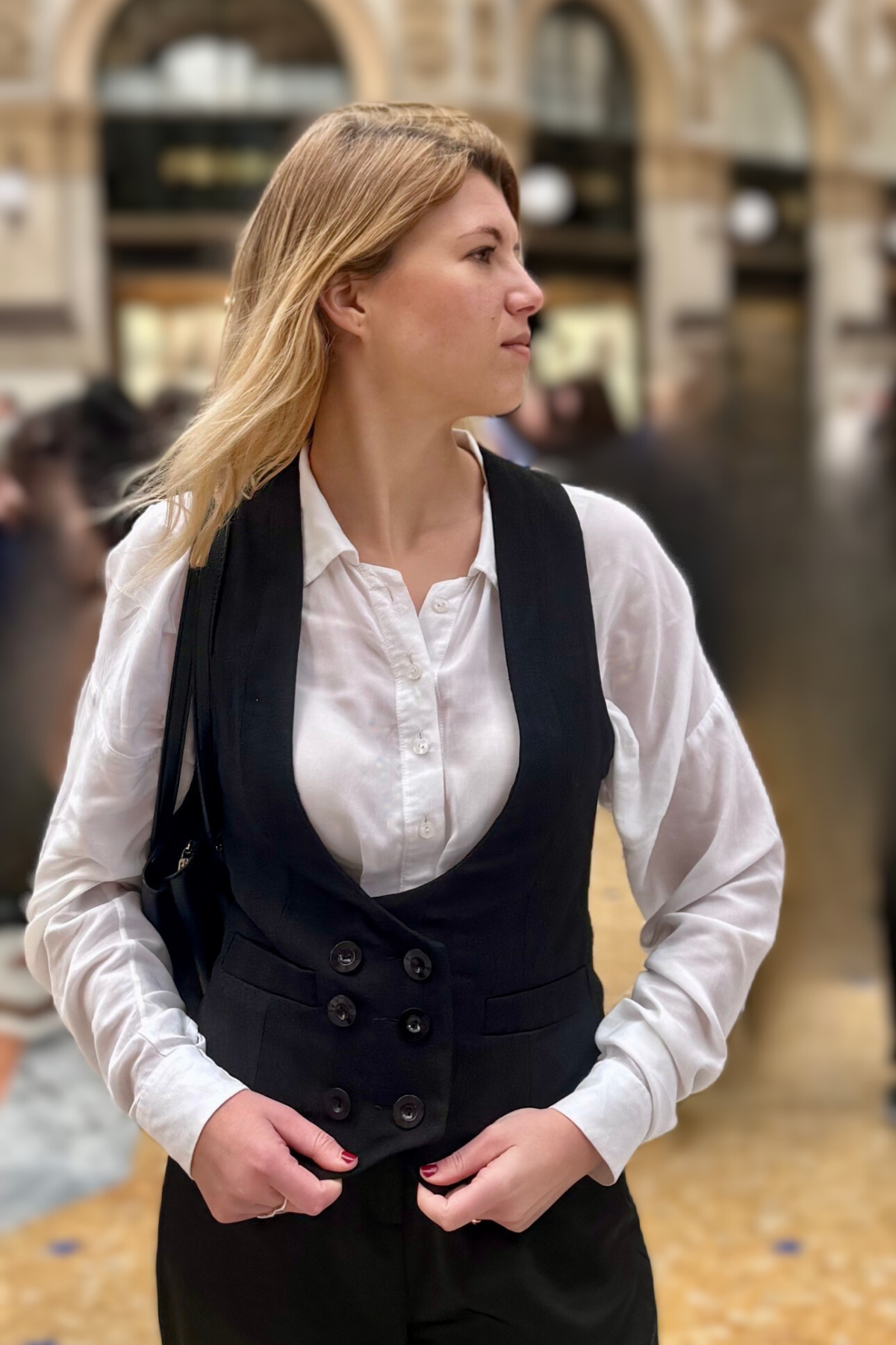 Mılano Siyah Keten Yelek