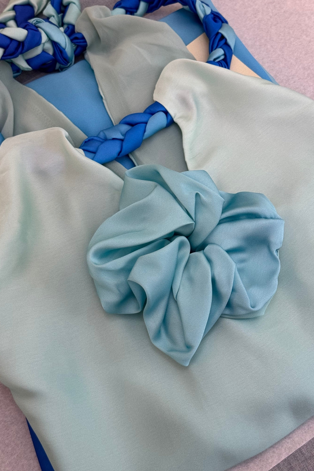Ocean Breeze Mavi Saten Elbise