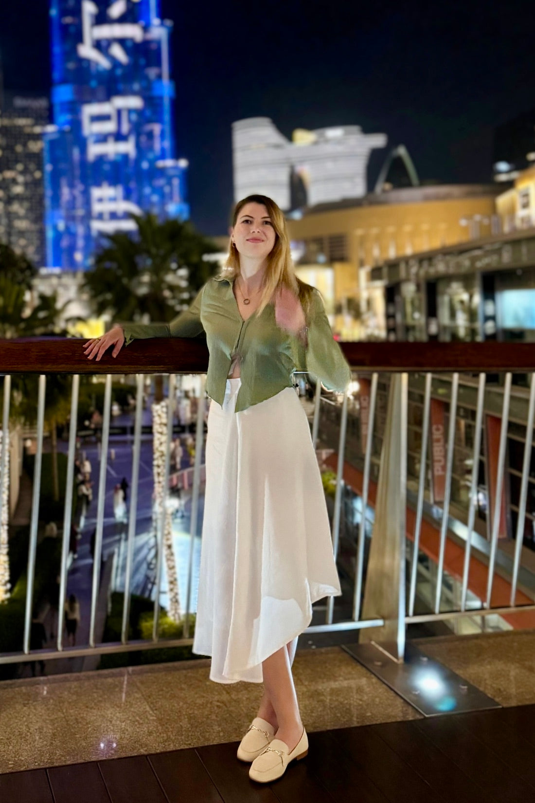 Luna Flow Beyaz Krep Etek