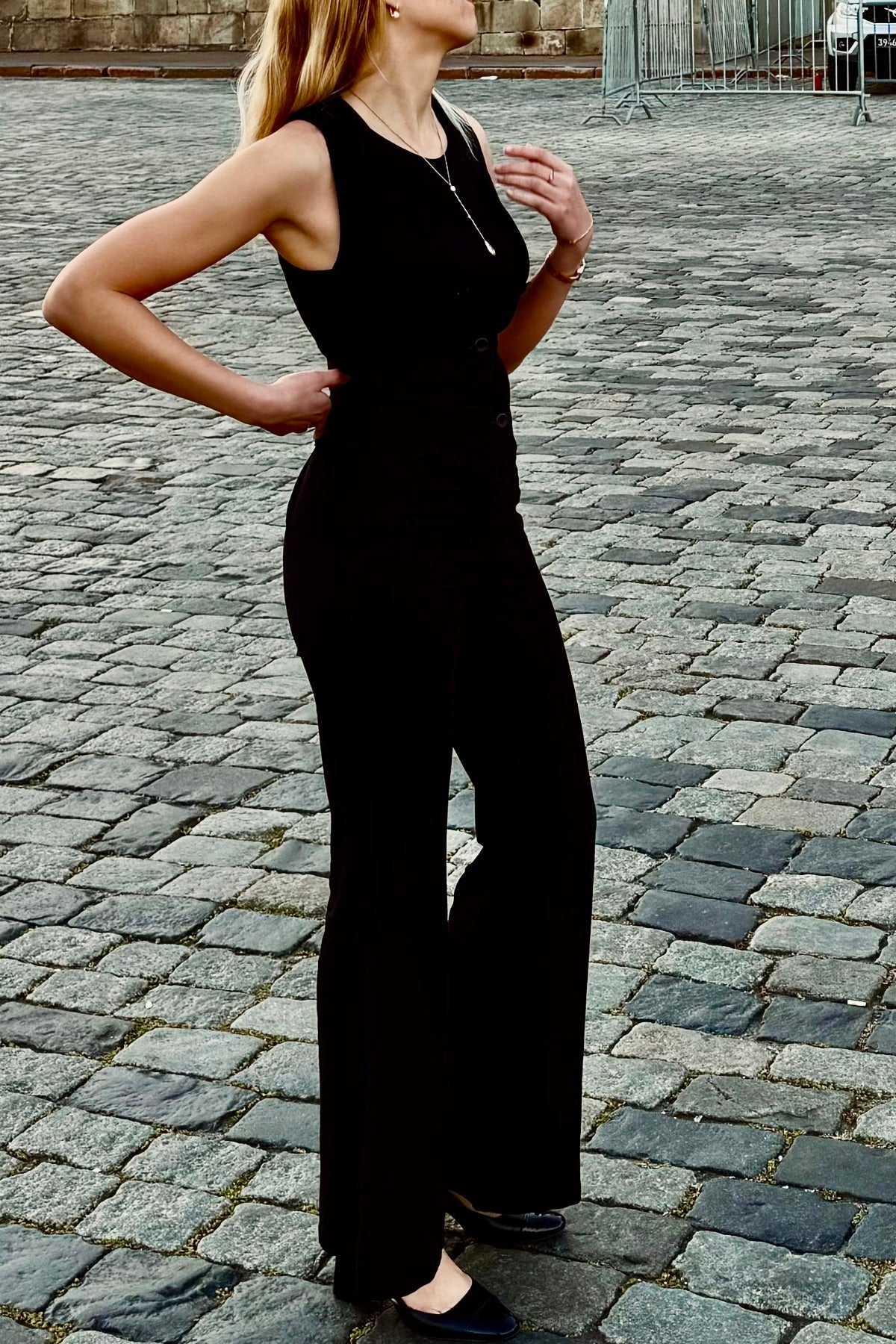 Mılano V Yaka Keten Yelek