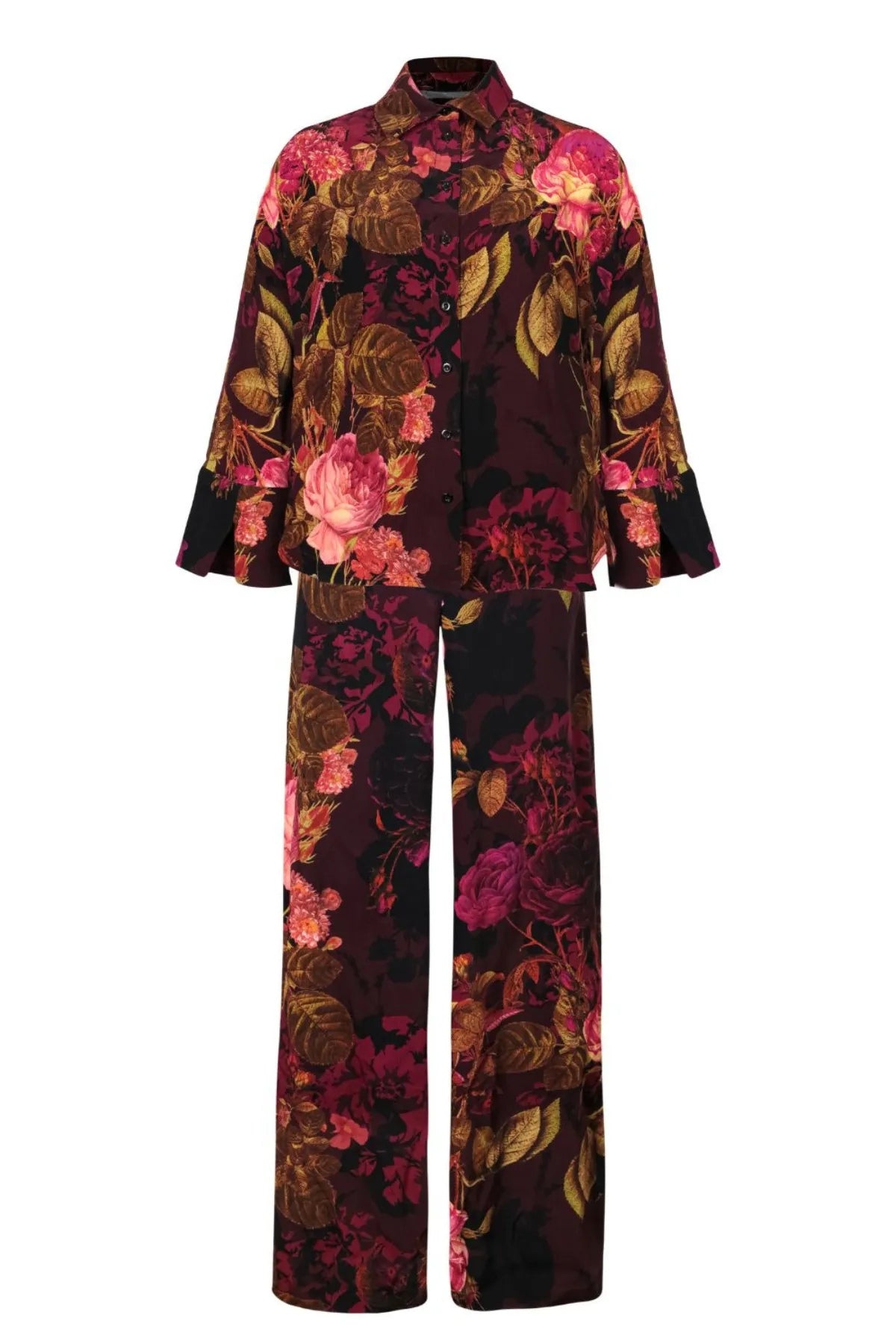 Nostalgıc Bloom Geniş Paça Krep Pantolon