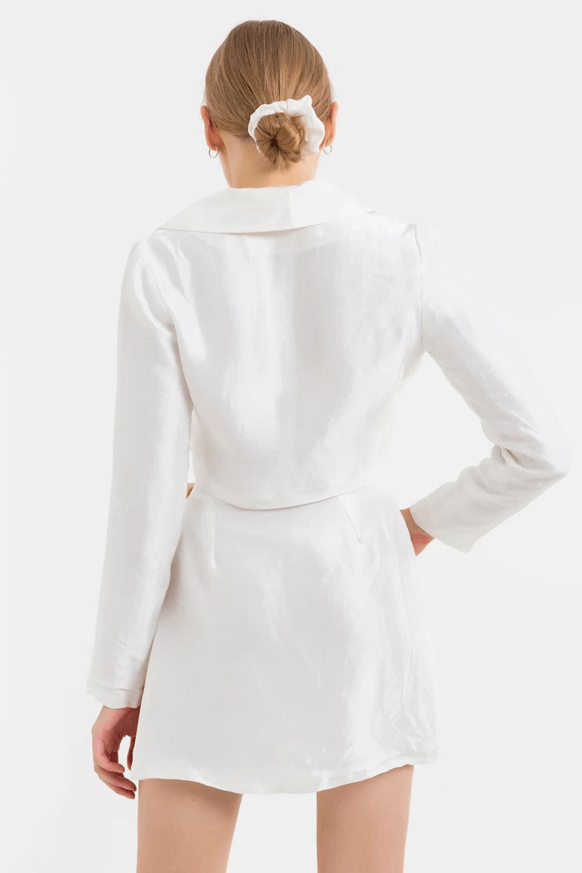 Saf İpek Kısa Bluz Ceket