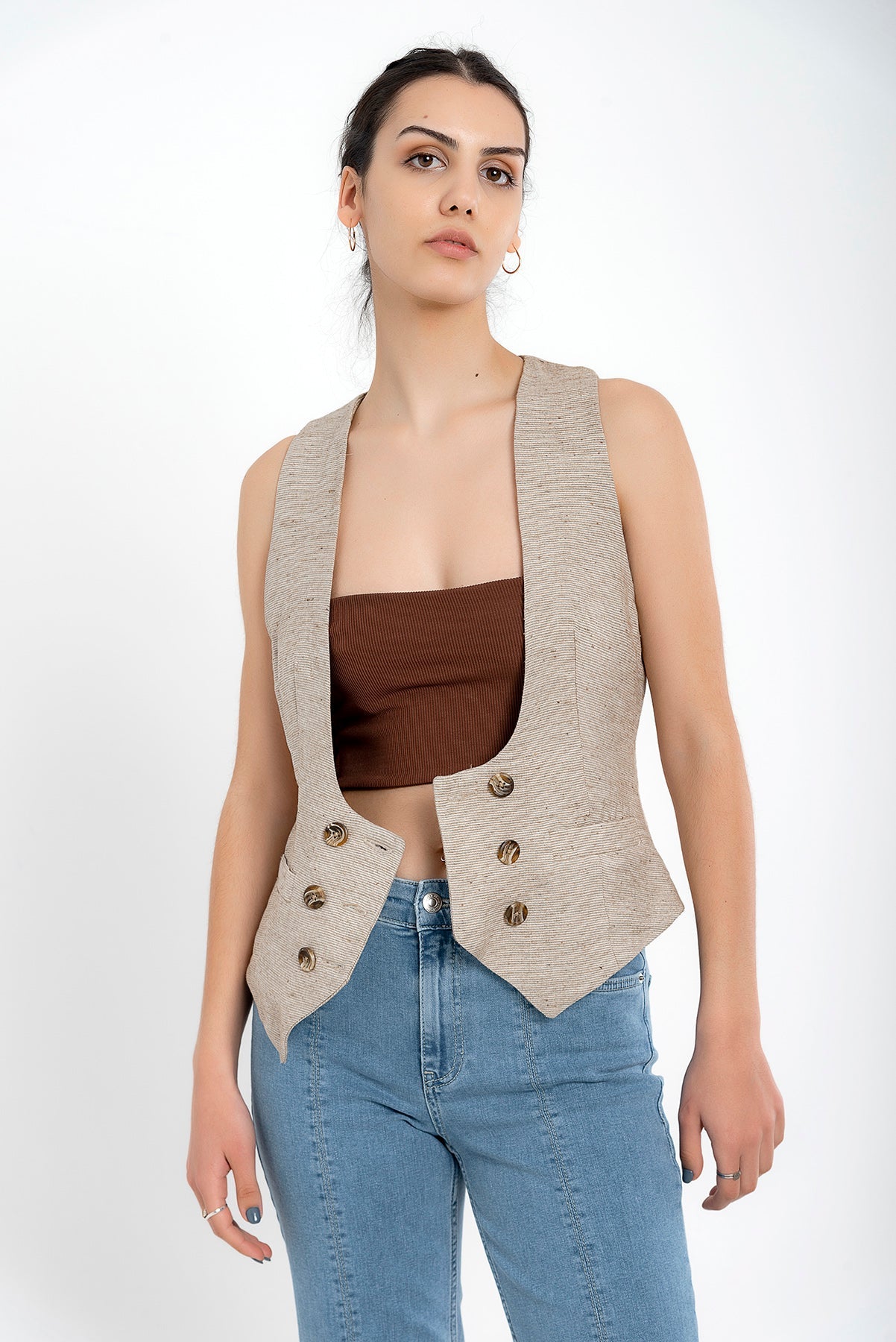 Gilded Latte İpek & Yün Yelek