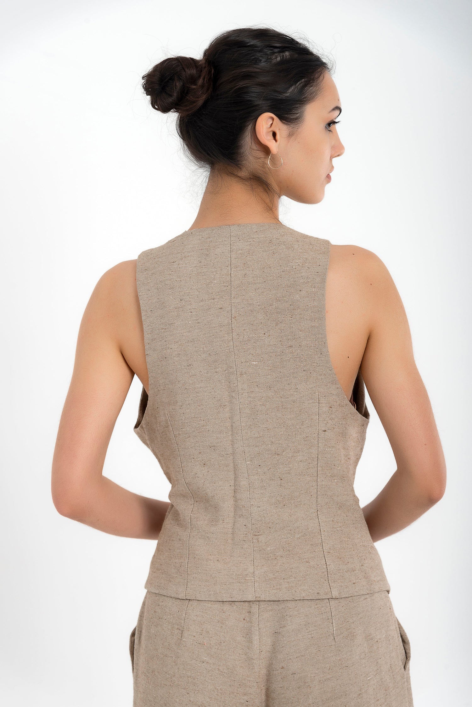 Mocha Yün İpek Yelek