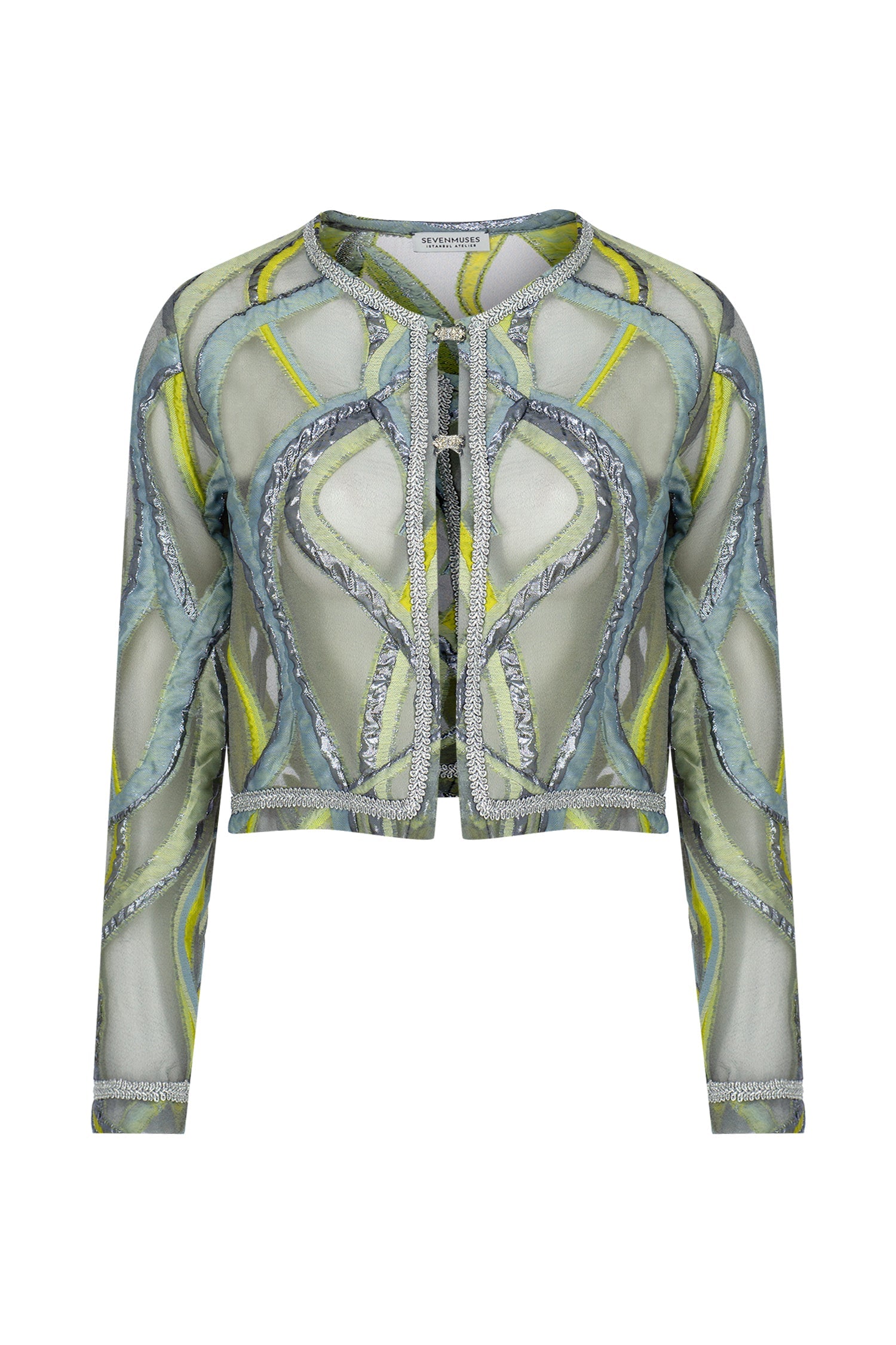 Burj Gümüş Dalga Nakışlı Ceket