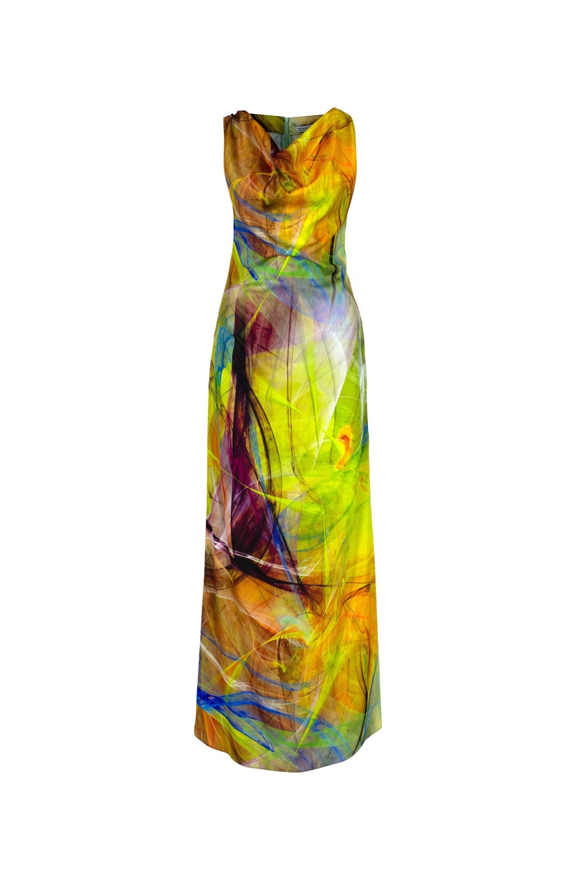 Dubaı Synthwave Saten Elbise