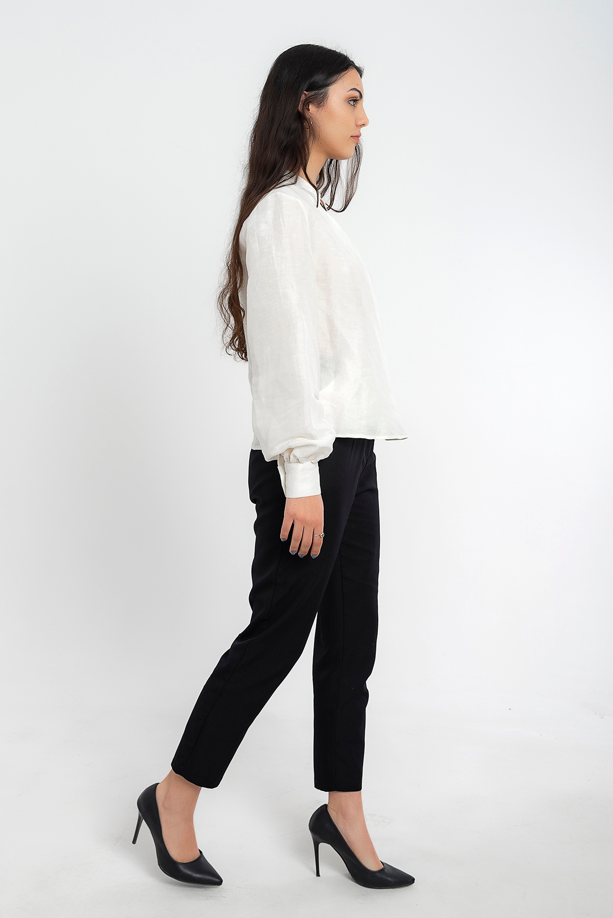 Elegance Beyaz İpek Bluz