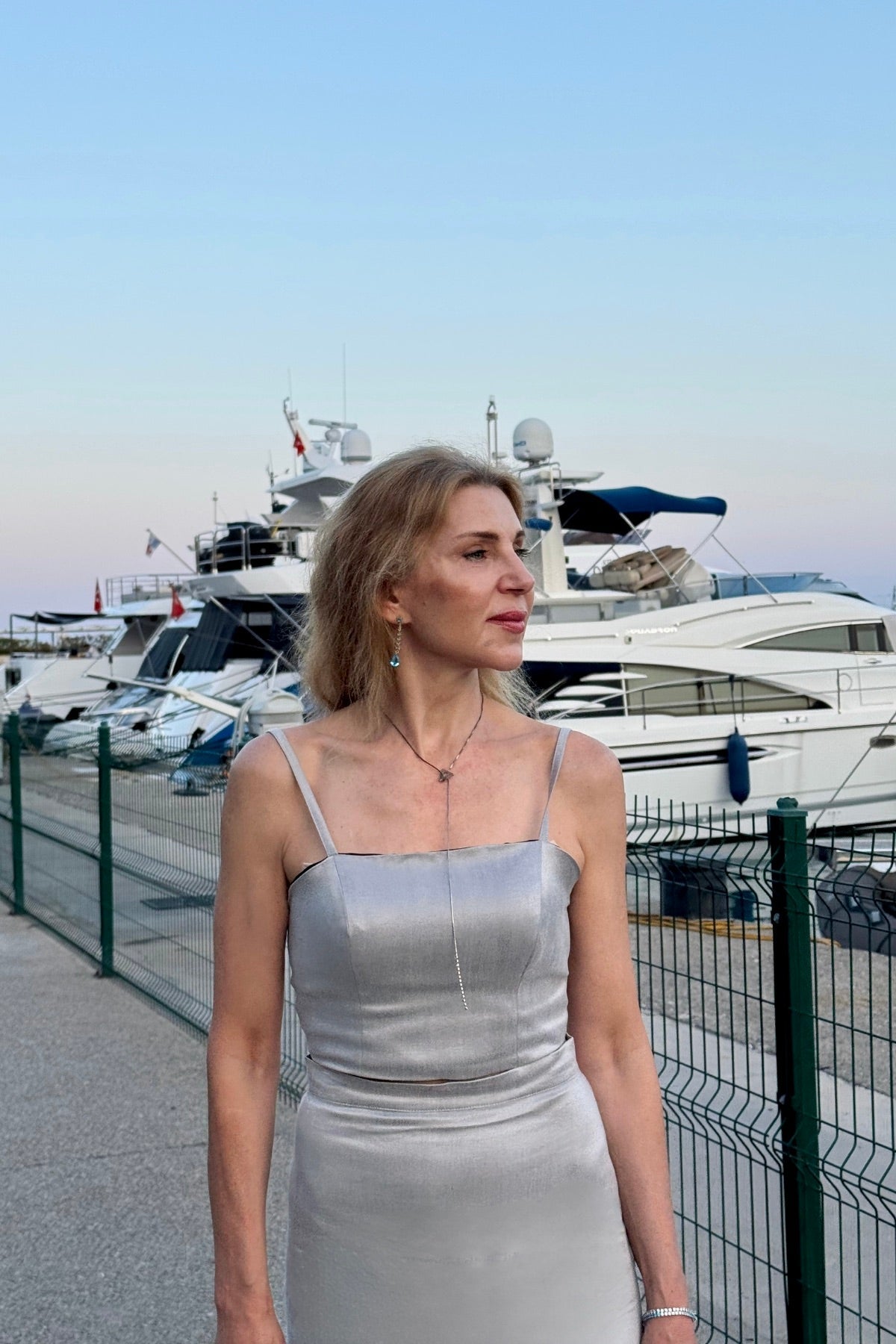 Gümüş Bambu Slip Top