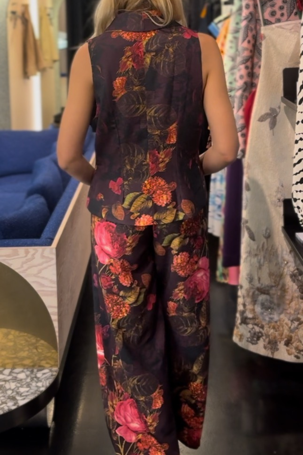 Nostalgıc Bloom Geniş Paça Krep Pantolon