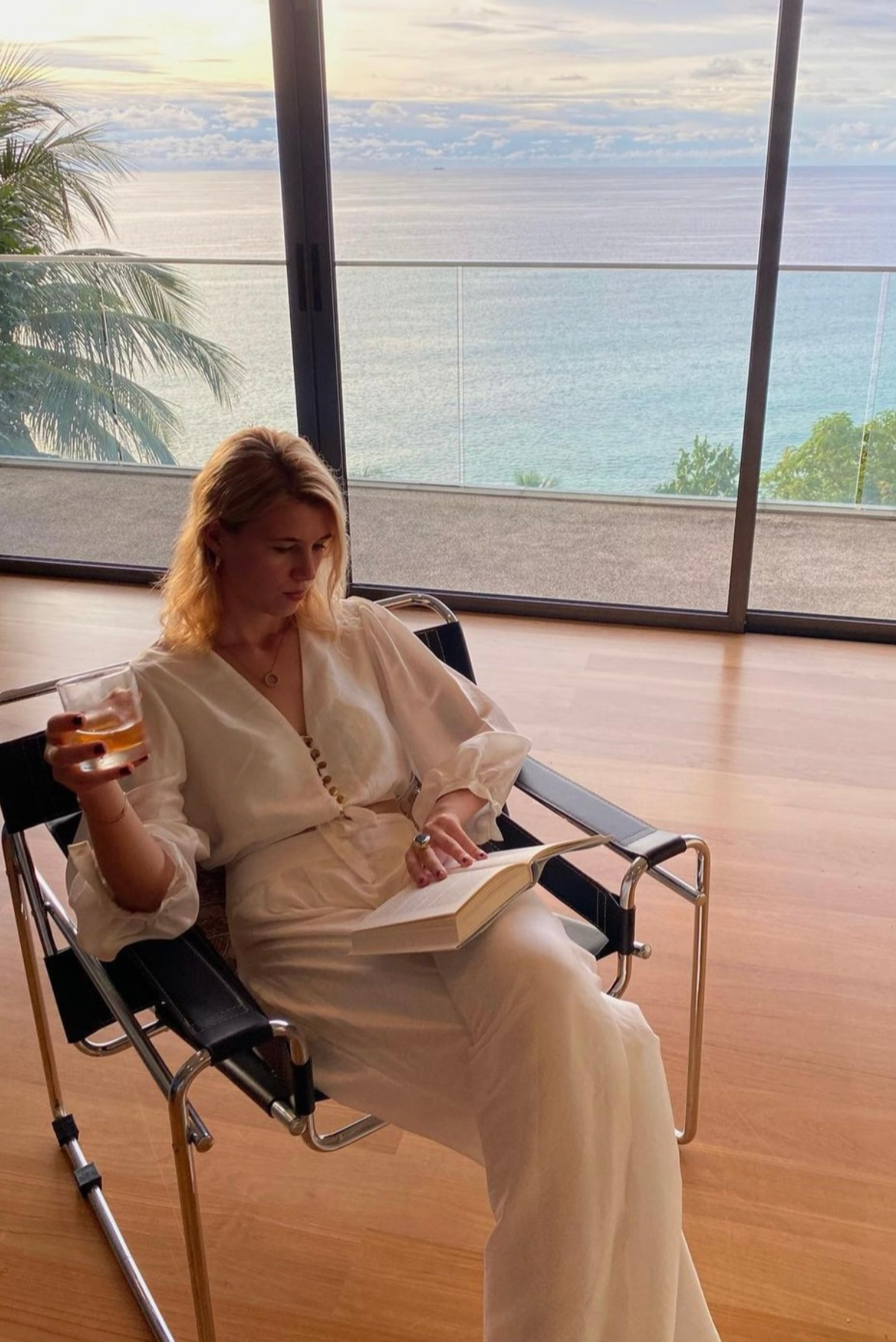 Saf Beyaz İpek Pantolon