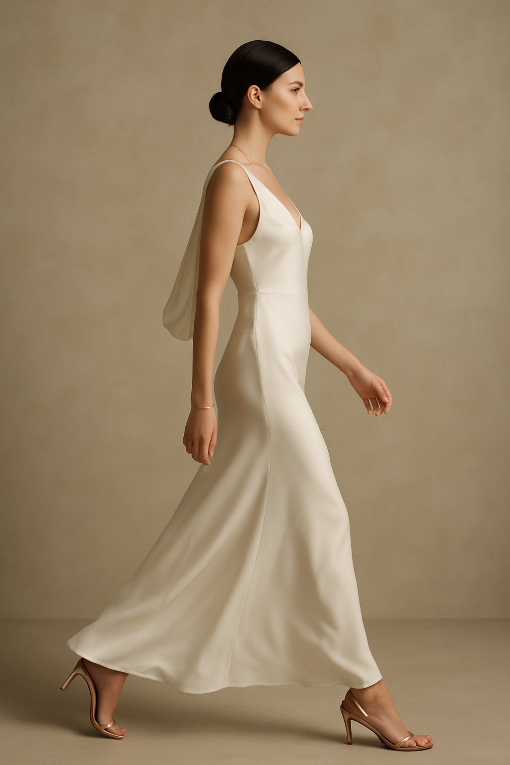 Eva Sırt Dekolteli Krep Maxi Elbise